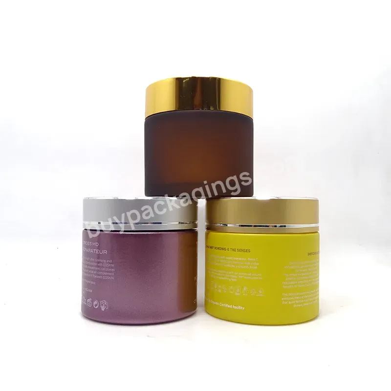 Hot Products Glass Cream Jars Skin Care Cream Jars Cosmetics Yellow 50g 30g 100g Cream Glass Jar For Packaging - Buy Glass Jars With Aluminum Caps For Cosmetics,Glass Sample Cosmetic Jars,Containers Cosmetics Glass Jar.