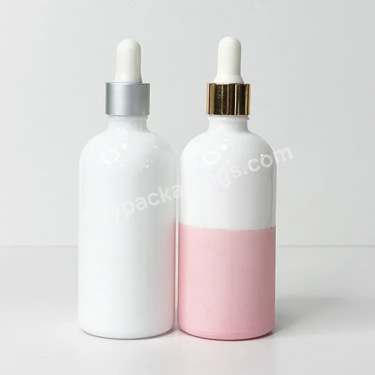 Hot Sale 10ml 15ml 20ml 30ml 50ml 100ml White Pink Opal Dropper Bottle And Silver Gold Lid