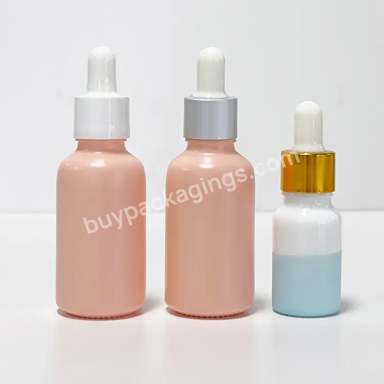 Hot Sale 10ml 15ml 20ml 30ml 50ml 100ml White Pink Opal Dropper Bottle And Silver Gold Lid