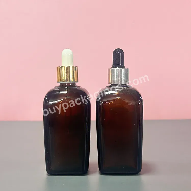 Hot Sale 15ml 30ml 50ml 100ml Amber Glass Essential Oil Dropper Bottles Tincture Packaging