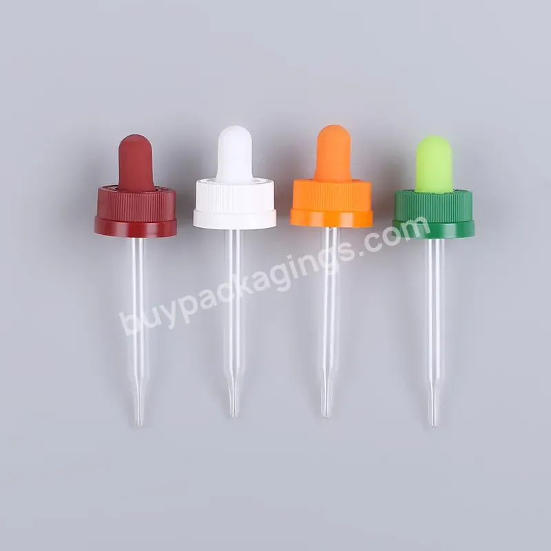 Hot Sale 18/400 20/400 Colorful Plastic Rubber Dropper Custom Tube Non-spill Closure Oil Dropper