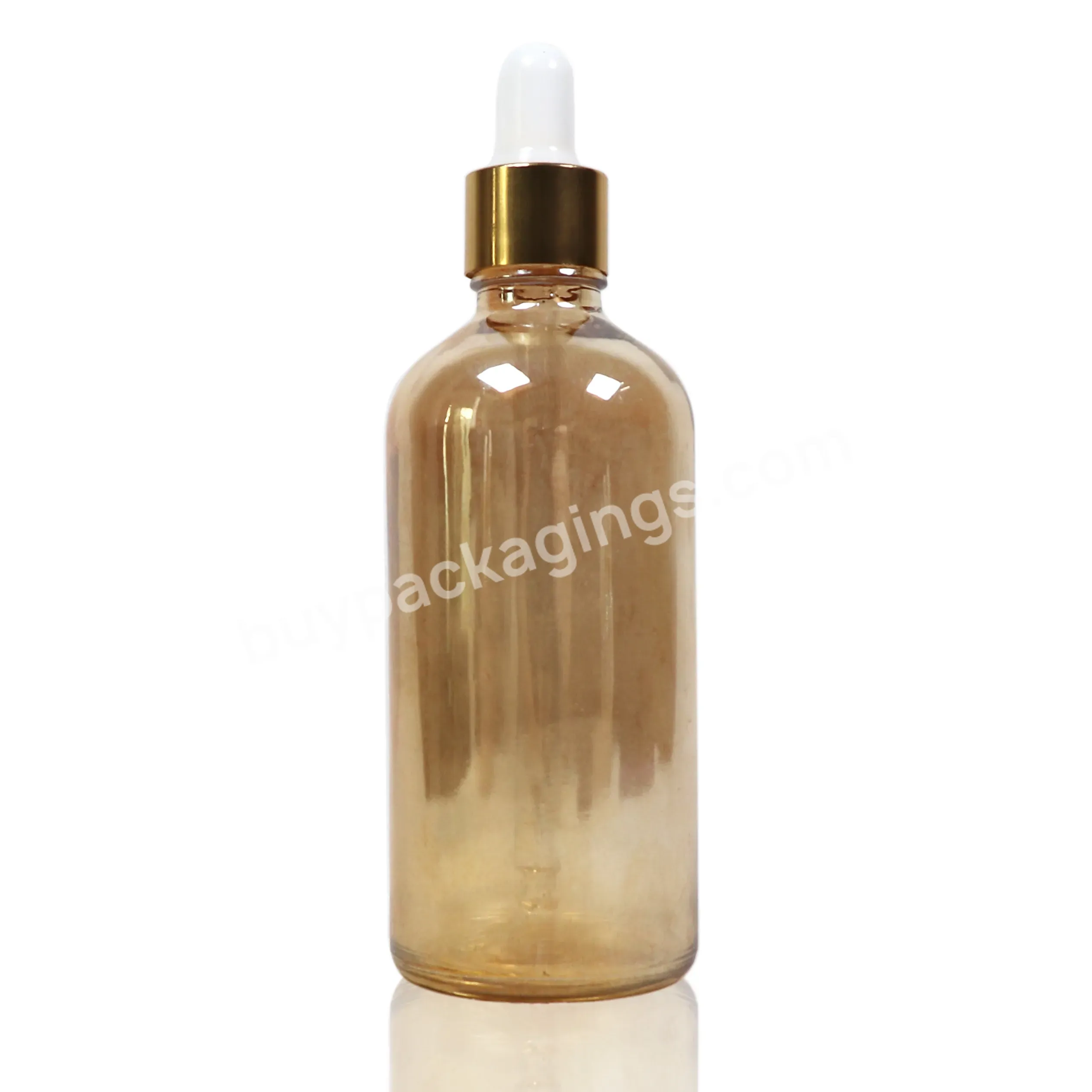 Hot Sale 1oz 5ml 10ml 15ml 20ml 30ml 50ml 100ml Clear Gold Essential Oil Glass Dropper Bottle With Pipette