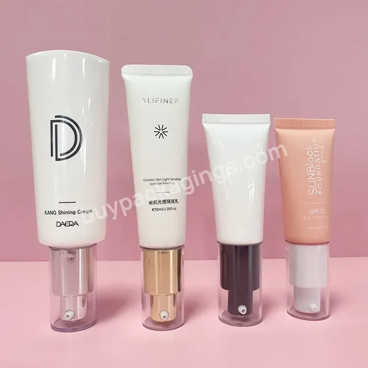 Hot Sale 20ml 30ml 50ml Empty Cosmetic Face Wash Tubes Bb Cream Airless Plastic Pump Lotion Tube