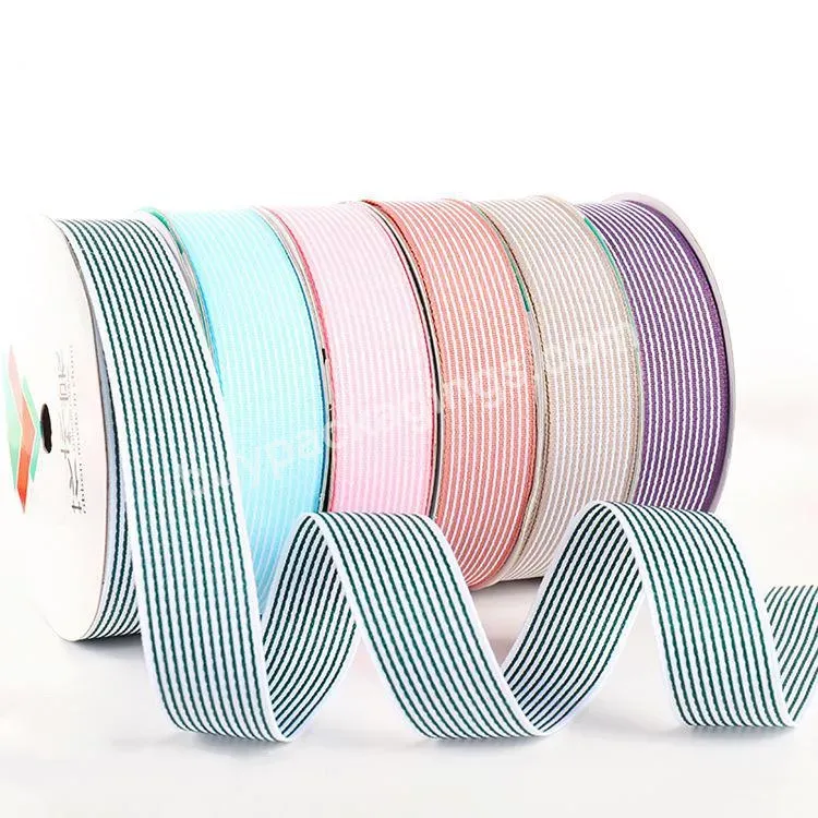 Hot Sale 2.8cm*20y Gift Box Packing Ribbon Multicolor Striped Grosgrain Ribbon Roll