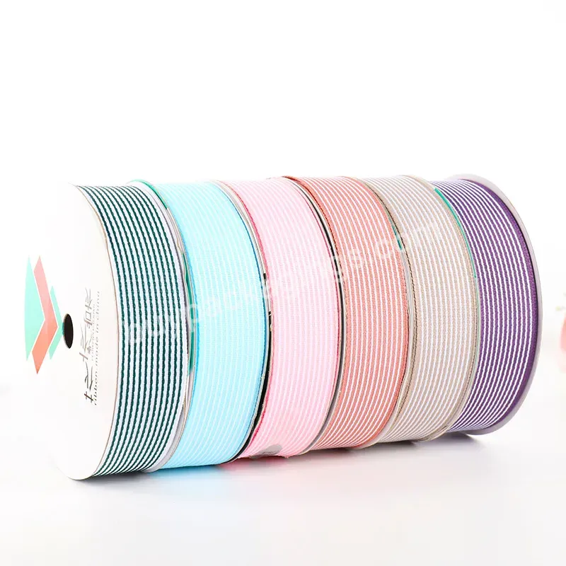 Hot Sale 2.8cm*20y Gift Box Packing Ribbon Multicolor Striped Grosgrain Ribbon Roll