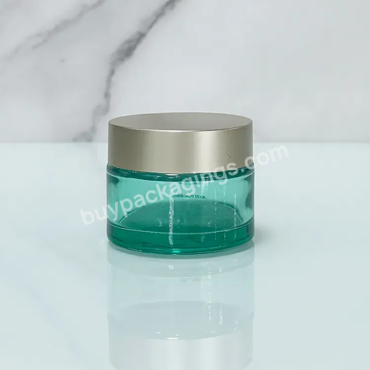 Hot Sale 30g 50g Blue Matte Frosted Skin Care Face Cream Glass Container Jar Bottle For Cosmetic Packaging With Silver Lid - Buy 1oz 2oz 60ml 70ml 80ml 90ml Frosted Colors Face Cream Glass Container Glass Jar,Hot Sale Cosmetic Face Cream Container 5m