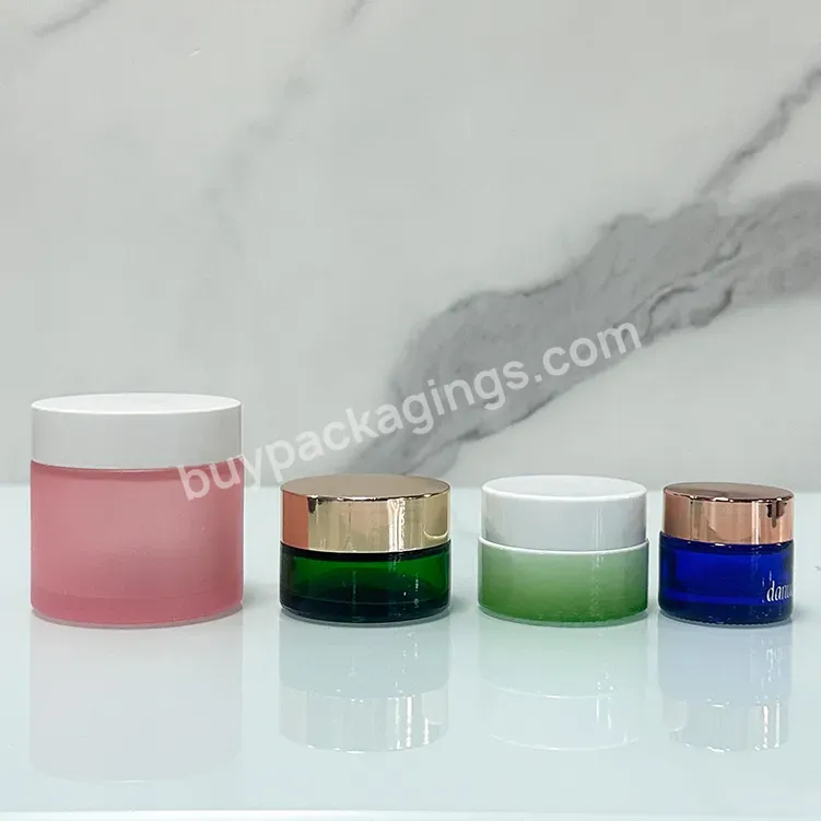 Hot Sale 30g 50ml 100g Face Cream Cosmetic Green Gradient Glass Jar For Skin Care Packaging Envases Cosmeticos