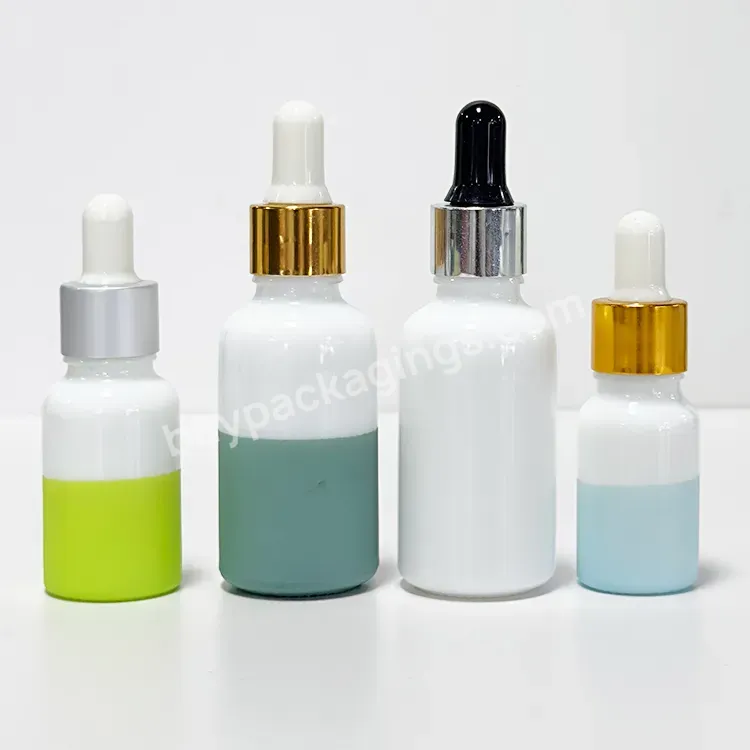 Hot Sale 30ml 50ml 100ml 120ml Green White Blue Cosmetic Glass Bottle Lotion Glass Pump Bottle With Gold Silver Lid