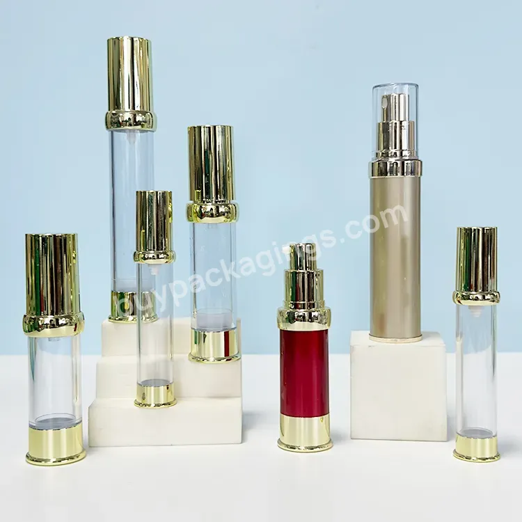 Hot Sale 30ml 50ml 100ml Gold Refillable Airless Pump Bottle With Pump For Cosmetic