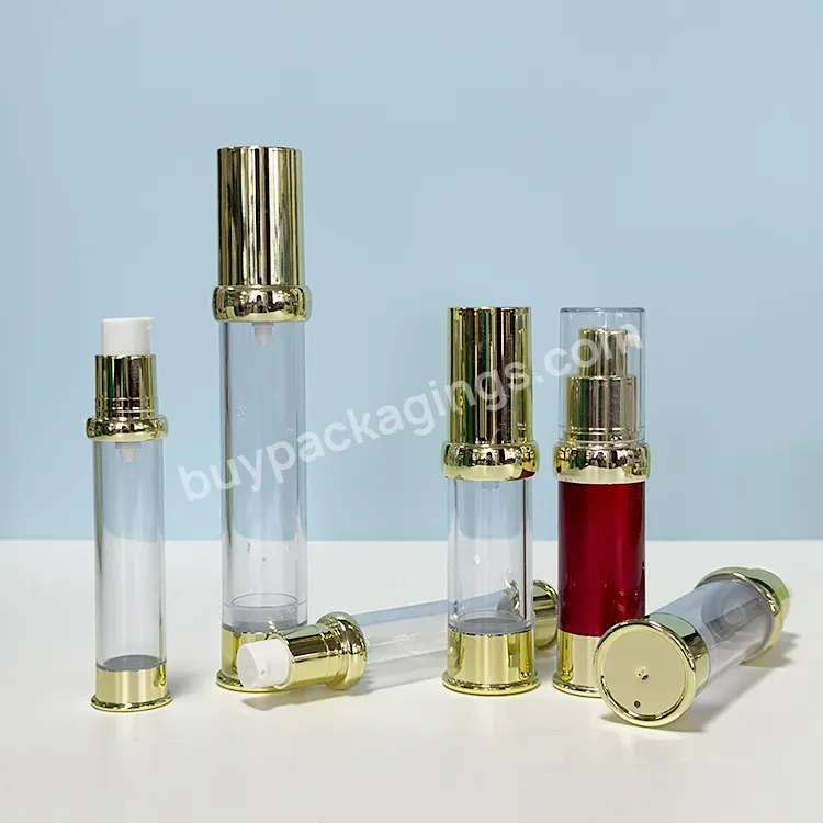 Hot Sale 30ml 50ml 100ml Gold Refillable Airless Pump Bottle With Pump For Cosmetic