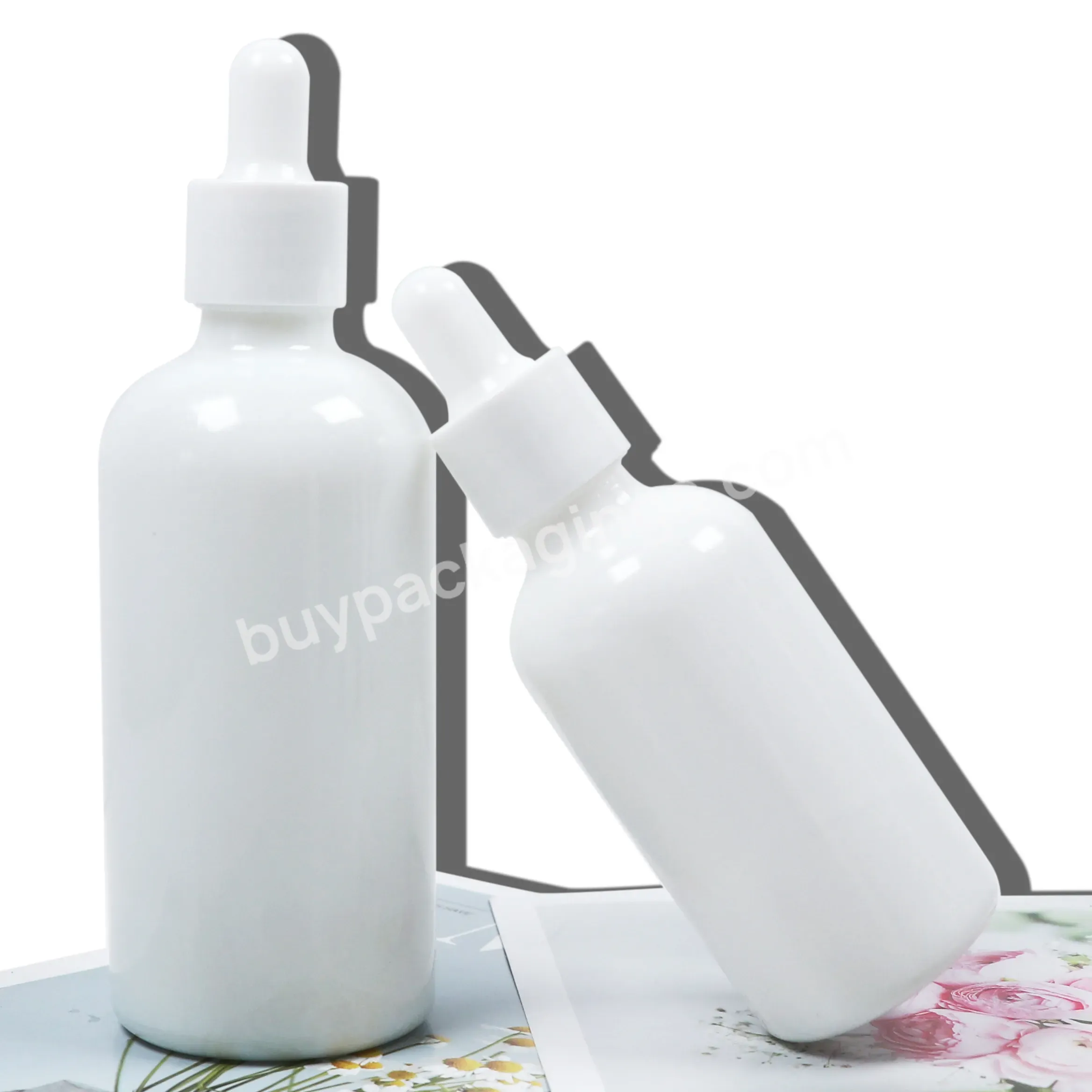 Hot Sale 30ml 50ml 100ml Porcelain White Glass Dropper Bottle For Essential Oil