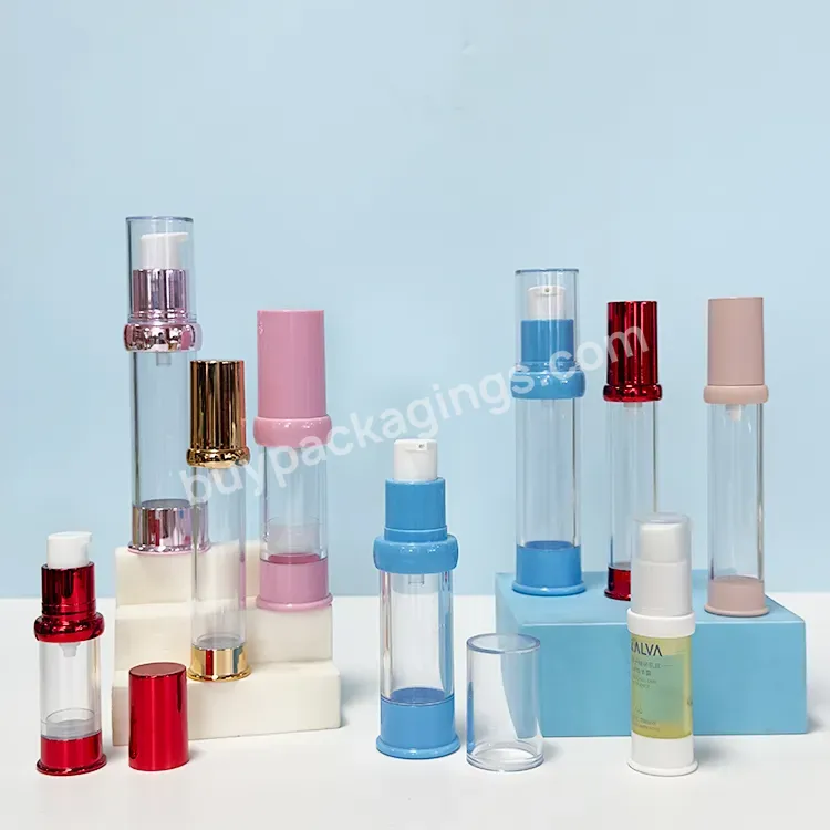 Hot Sale 30ml 50ml 80ml 100ml Red Gold Blue Aluminum Shiny Gold Airless Pump Bottle