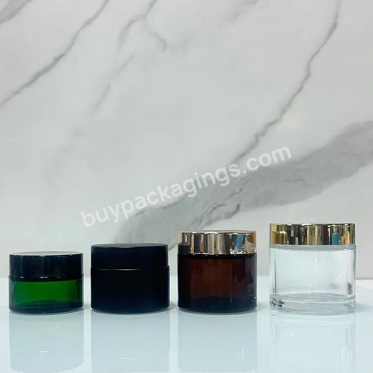 Hot Sale 30ml 50ml Transparent Empty Face Cream Cosmetic Glass Jar With Plastic Lid