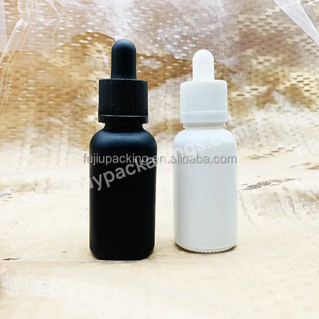 Hot Sale 30ml 60ml 120ml 1 Oz 2 Oz 4 Oz Matte Black White Round Glass Dropper Bottle For Beard Oil