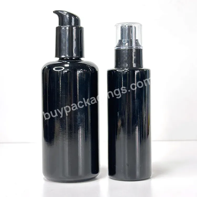 Hot Sale 30ml Black Glass Bottle Violet Glass Jar With Black Lid 6 Oz Glass Bottle With Lids