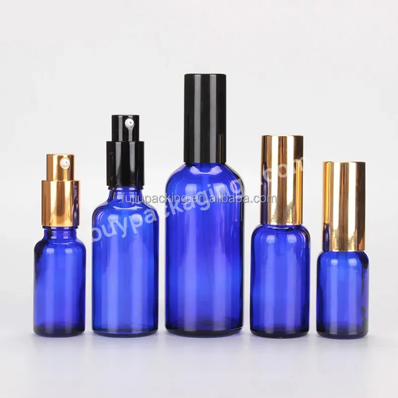 Hot Sale 30ml Blue Glass Spray Pump Bottles For Essential Oils Small Empty Spray Bottle Fine Mist Spray