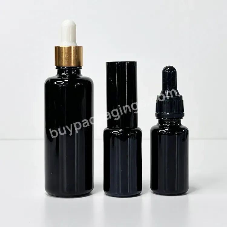 Hot Sale 30ml Unique Empty Dark Violet Glass Essential Oil/serume Bottles With Skincare Cosmetic Packaging And Metal Lid