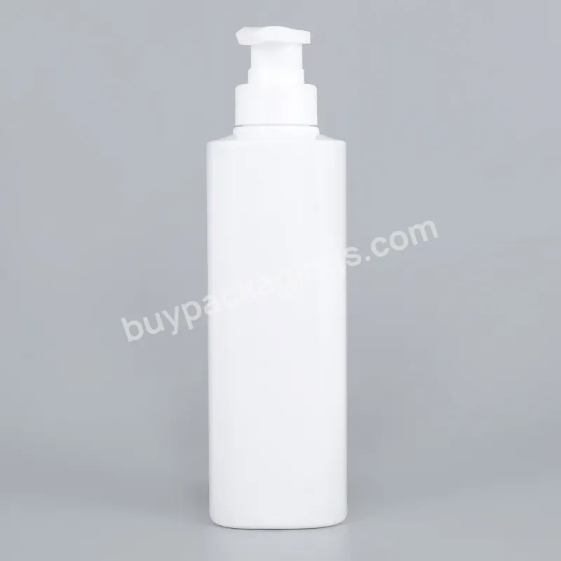 Hot Sale 450ml Luxury Cosmetic Packaging White Plastic Lotion Bottle With Pump For Skin Care Packaging