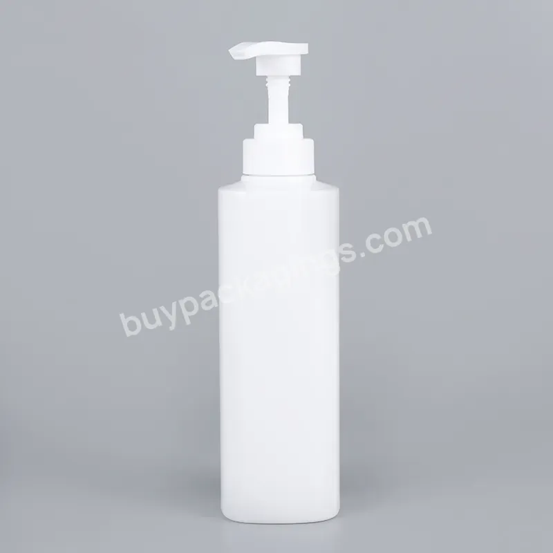 Hot Sale 450ml Luxury Cosmetic Packaging White Plastic Lotion Bottle With Pump For Skin Care Packaging