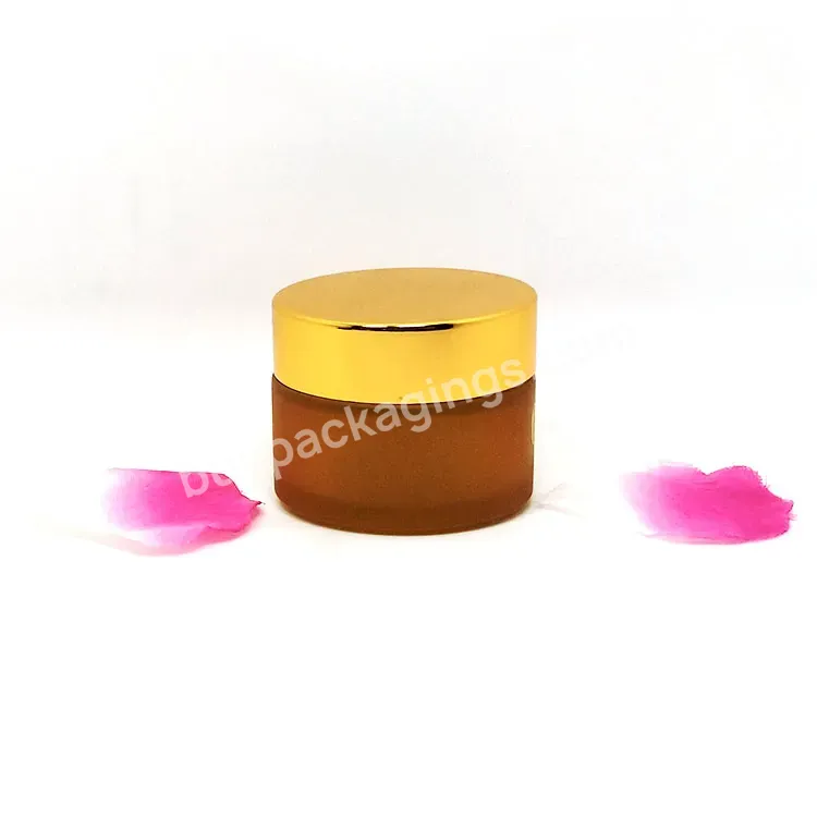 Hot Sale 50g 100g Golden Round Face Cream Cosmetic Frosted Glass Cream Jar For Face Body Cosmetic