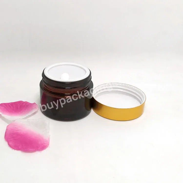 Hot Sale 50g 100g Golden Round Face Cream Cosmetic Frosted Glass Cream Jar For Face Body Cosmetic