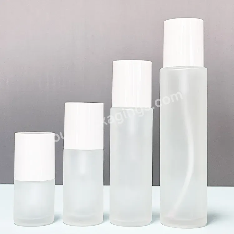 Hot Sale 50ml 100ml 120ml White Frosted Cosmetics Packaging Containers Empty Skincare Glass Dropper Essential Oil Bottle