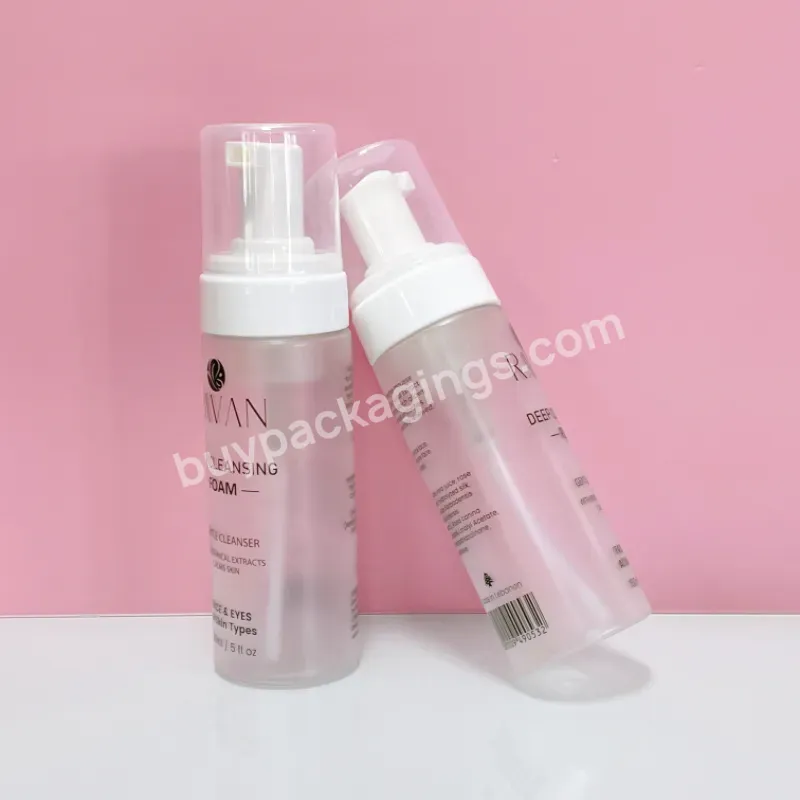 Hot Sale 50ml 100ml Stock Frosted Pink Lash Shampoo Bottle Custom Eyelash Face Cleaning Foam Pump Bottle With Brush