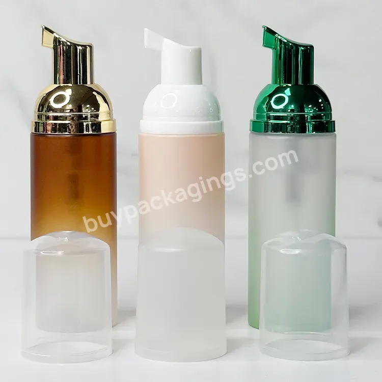 Hot Sale 50ml Stock Transparent Blue Orange Lash Shampoo Bottle Custom Eyelash Face Cleaning Foam Pump Bottle