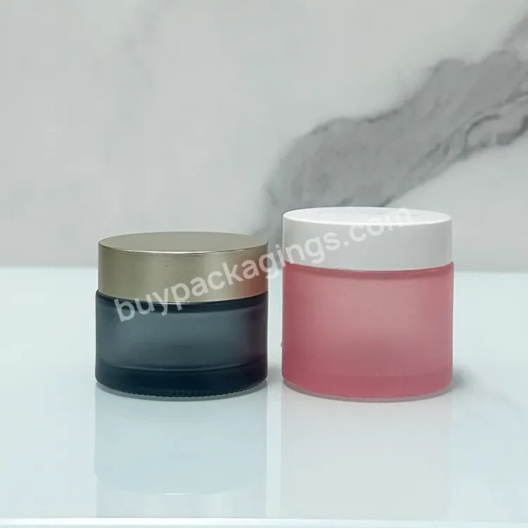 Hot Sale 5g 10g 15g 20g 30g 50g 100g Pink Frosted Eye Cream Jar Cosmetic Cream Jar Glass Jar