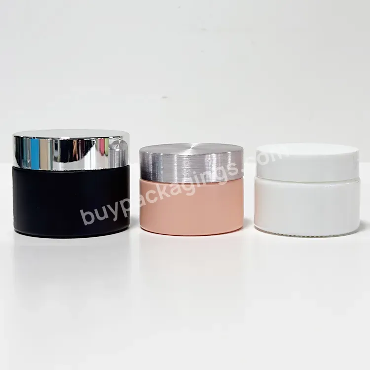 Hot Sale 5g 15g 30g 50g 100g 200g Cosmetic Plastic Lid Glass Jar,50g Face Cream Red Pink White Glass Jar With Red White Lid