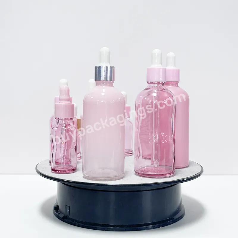 Hot Sale 5ml 10ml 15ml 20ml 30ml 50ml 100ml 150ml 200ml Pink Essential Oil Glass Dropper Bottle