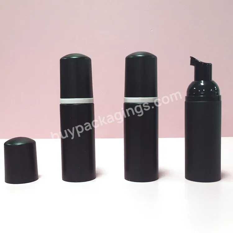 Hot Sale 60ml Stock Frosted Black Lash Shampoo Bottle Custom Eyelash Face Cleaning Matte Foam Pump Bottle