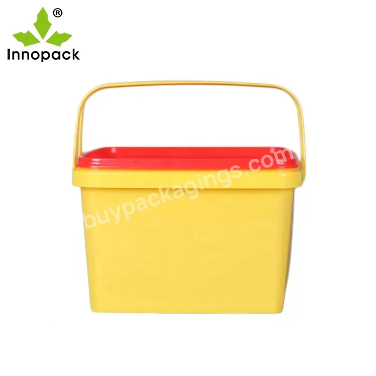 Hot Sale 9 Liter Cookies Biscuit Plastic Handle Square Plastic Bucket