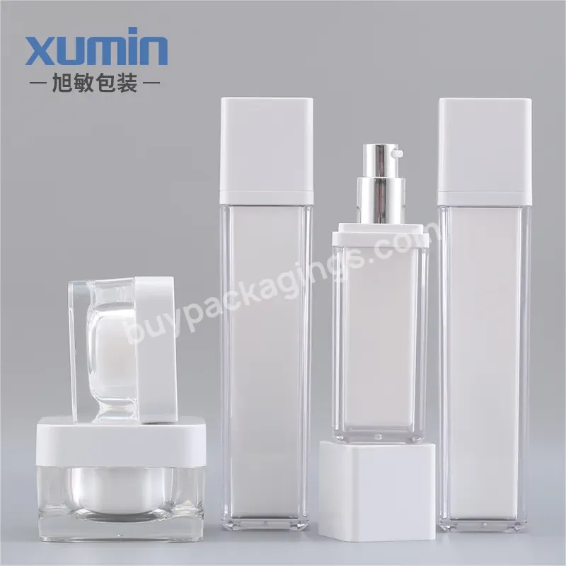 Hot Sale Acrylic Cosmetic Cream Square Bottle Jar 30g 50g 50ml 100ml 30ml Acrylic Pump Bottle Lotion And Spray Acrylic Bottles