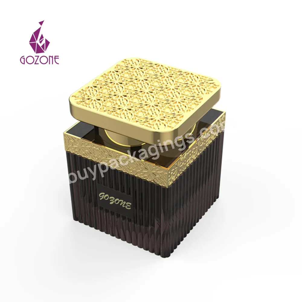 Hot Sale Amber Luxury Square Glass Agarwood Jar