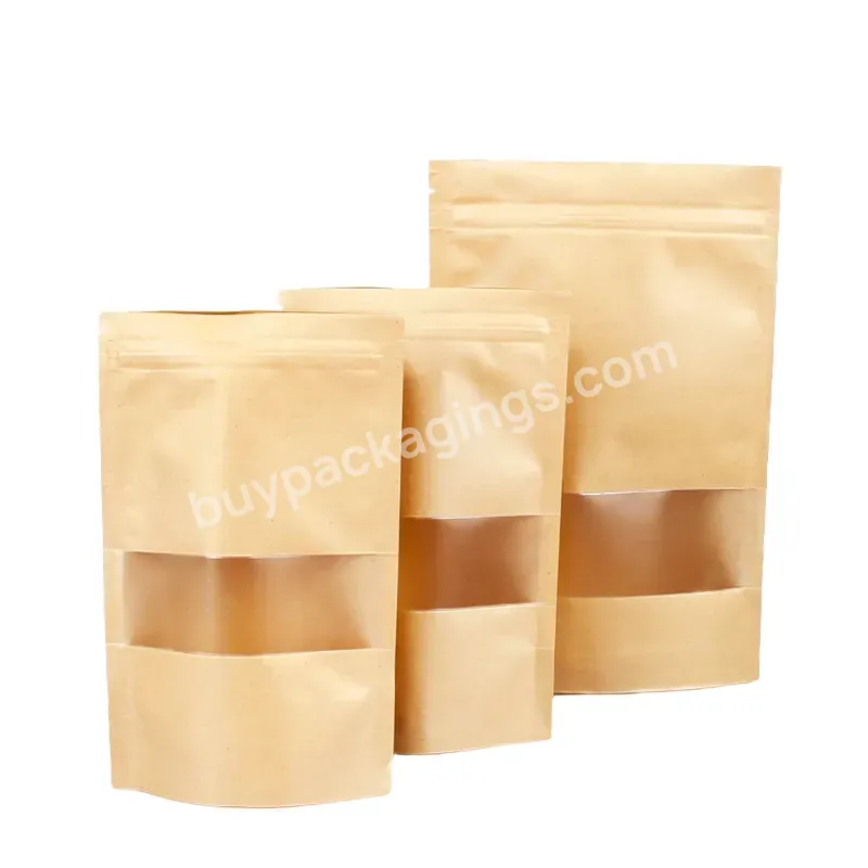 Hot Sale Beans Packaging Kraft Paper Bag With Zipper