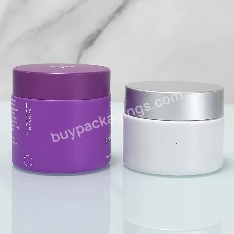 Hot Sale Big Round 100g Face Cream Cosmetic 100ml White Glass Jar With Silver Lid Eco Friendly Cosmetic Containers