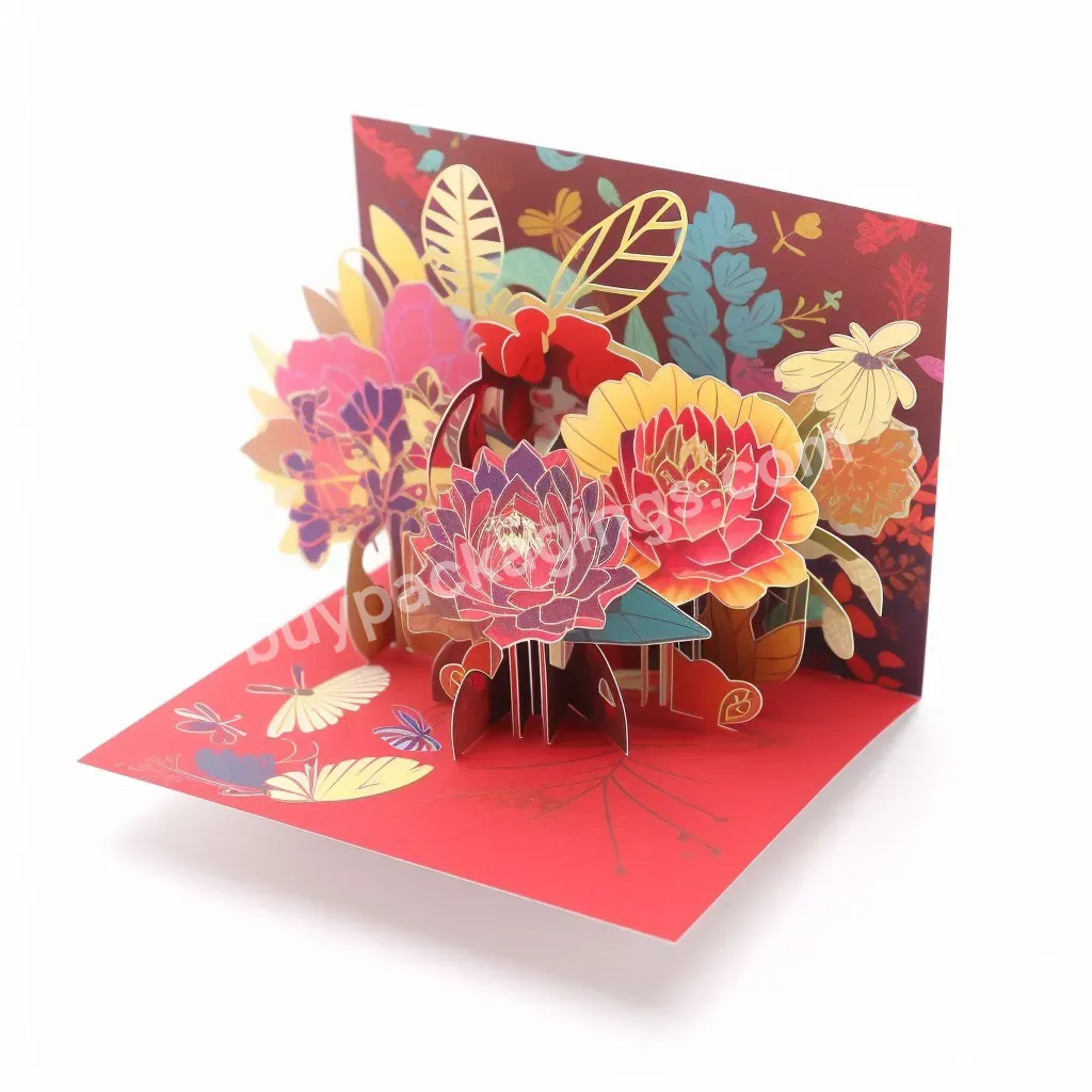 Hot Sale Bouquet 3d Pop Up Cards Valentine Gifts For Women Men Greeting Cards Birthday Cards Mother's Day Gift