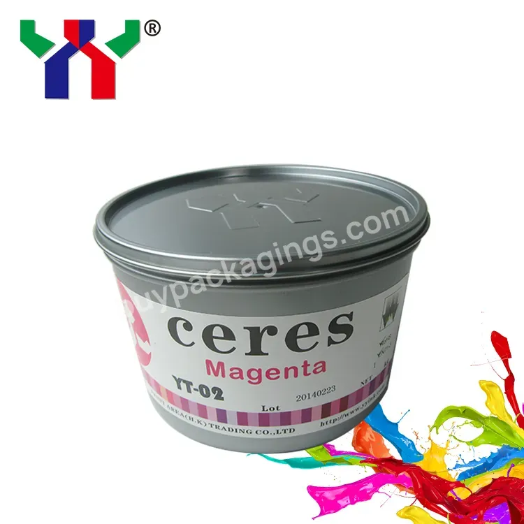 Hot Sale Ceres Yt-02 Eco-friendly/soy Sheet-fed Offset Printing Ink,Magenta,1kg/can