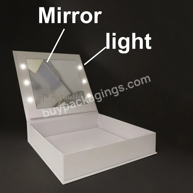 Hot Sale Christmas and Birthday Cardboard Gift Packaging Box Led Light Gift Paper Box with Mirror