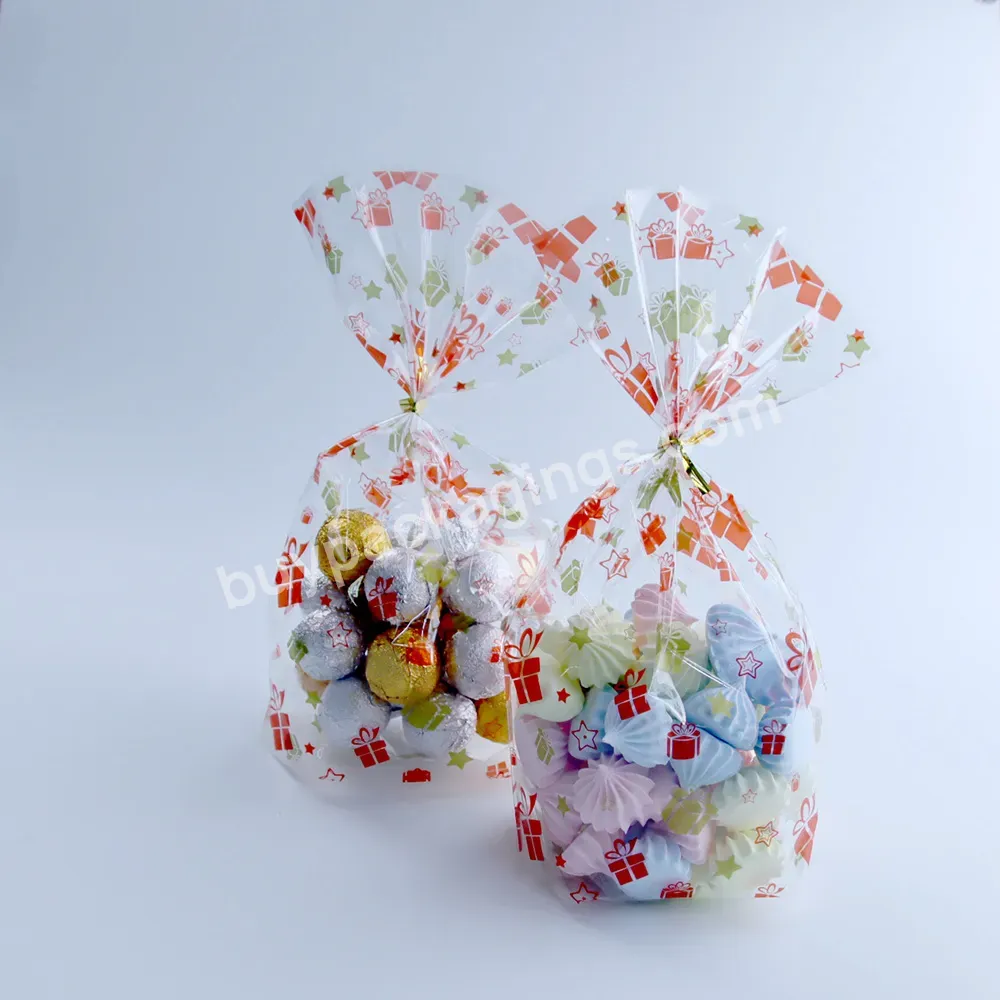 Hot Sale Christmas Mirco-pak Gift Bopp Custom Printed Plastic Bag For Gift Packaging Color Cellophane Bag