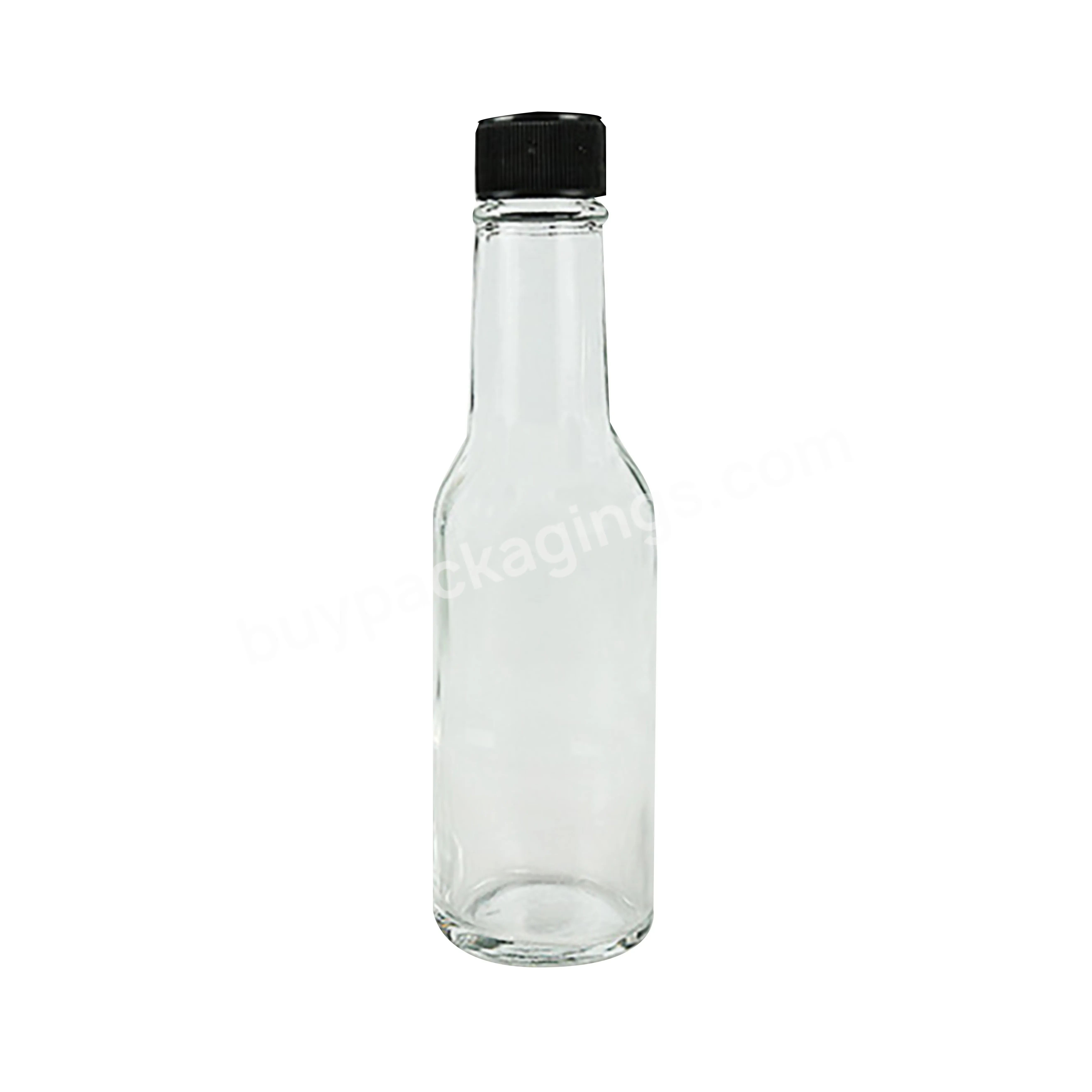 Hot Sale Clear Glass Bottle With Plastic Cap Hot Sauce Bottle Chili Sauce Bottle For Beverage Ketchup And Salad Dressing 150ml