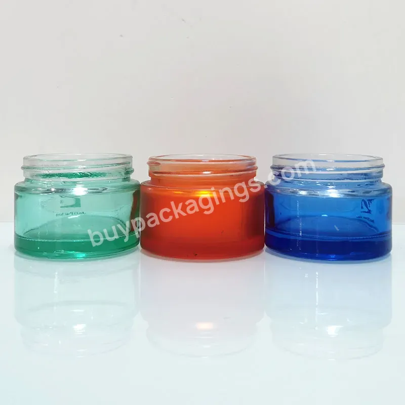 Hot Sale Cosmetic Face Cream Container 5ml 15ml 30ml 50ml 100ml Frosted Clear Glass Jar With Plastic Lid