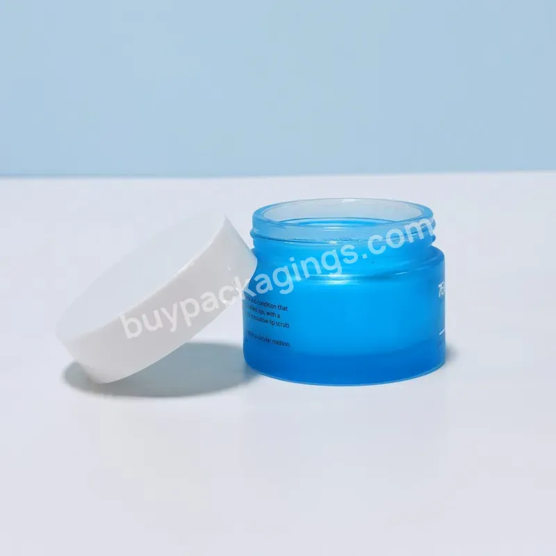 Hot Sale Cosmetic Packing Glass Jar Skin Care Frosted Glass Jar Cream Jar With White Lid