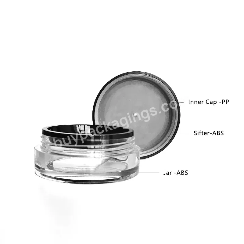 Hot Sale Cosmetic Plastic Packaging Container High Quality With Rotating Sifter Customized Makeup Loose Powder Jars
