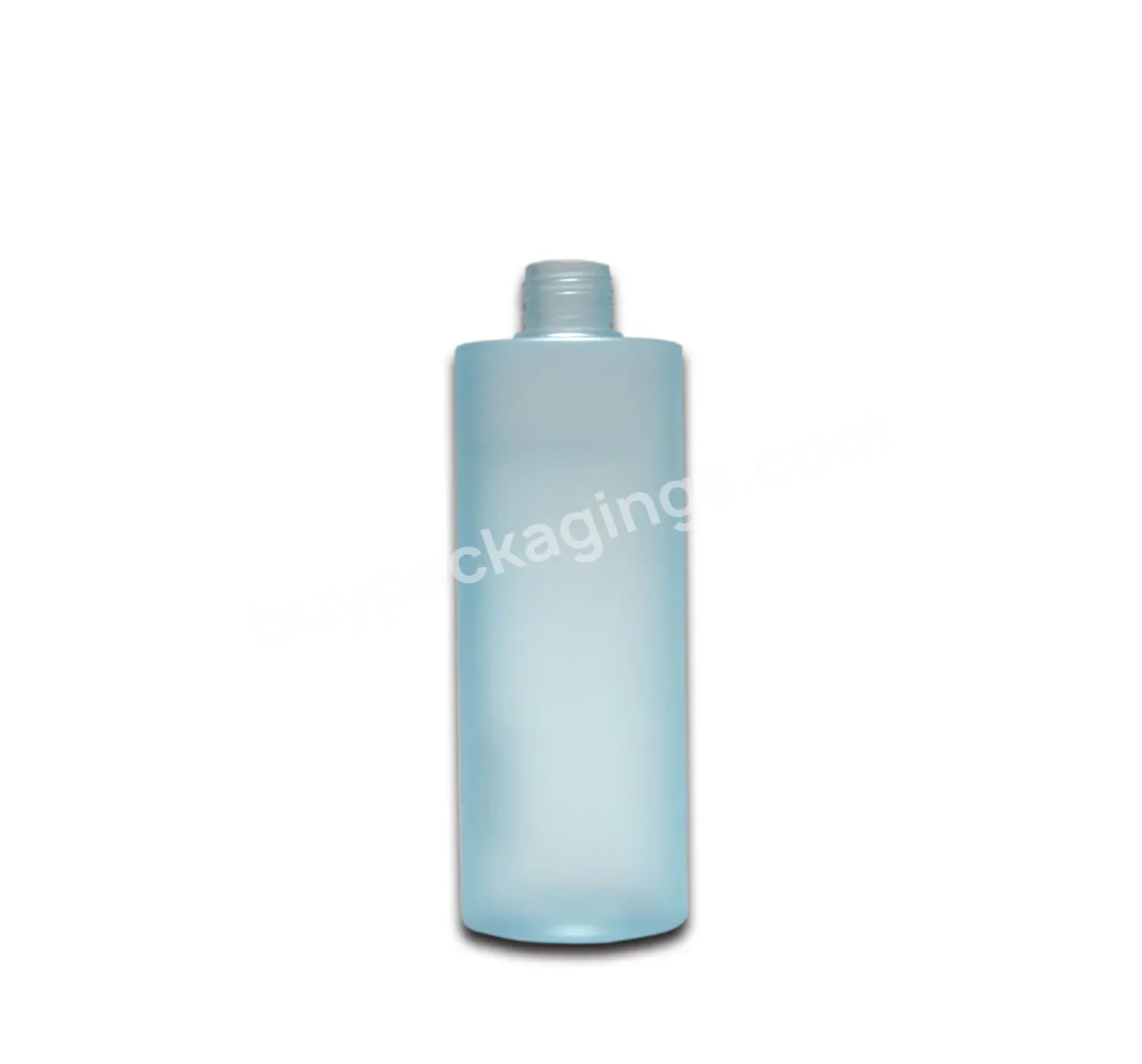 Hot Sale Custom 350ml Matte Blue Flat Shoulder Bottle Sprayer Hair Shampoo Body Lotion Skincare Pump Plastic Pet Lotion Bottle