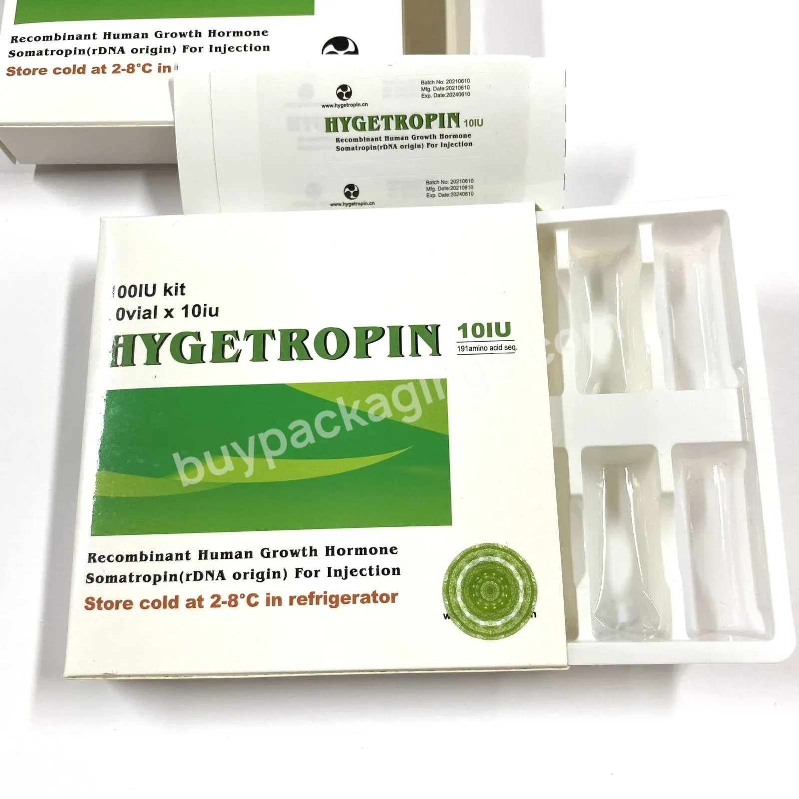 Hot Sale Custom Injection Steroid Packaging-h-g-h 10 Ml Vial Bottle Label Paper Boxes With Hologram Logo