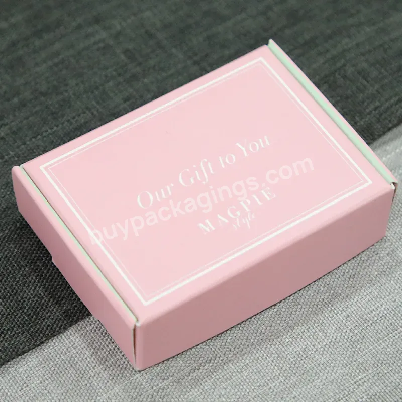 Hot Sale Custom Logo Pink Color Cosmetic Corrugated Packaging Mail Shipping Box
