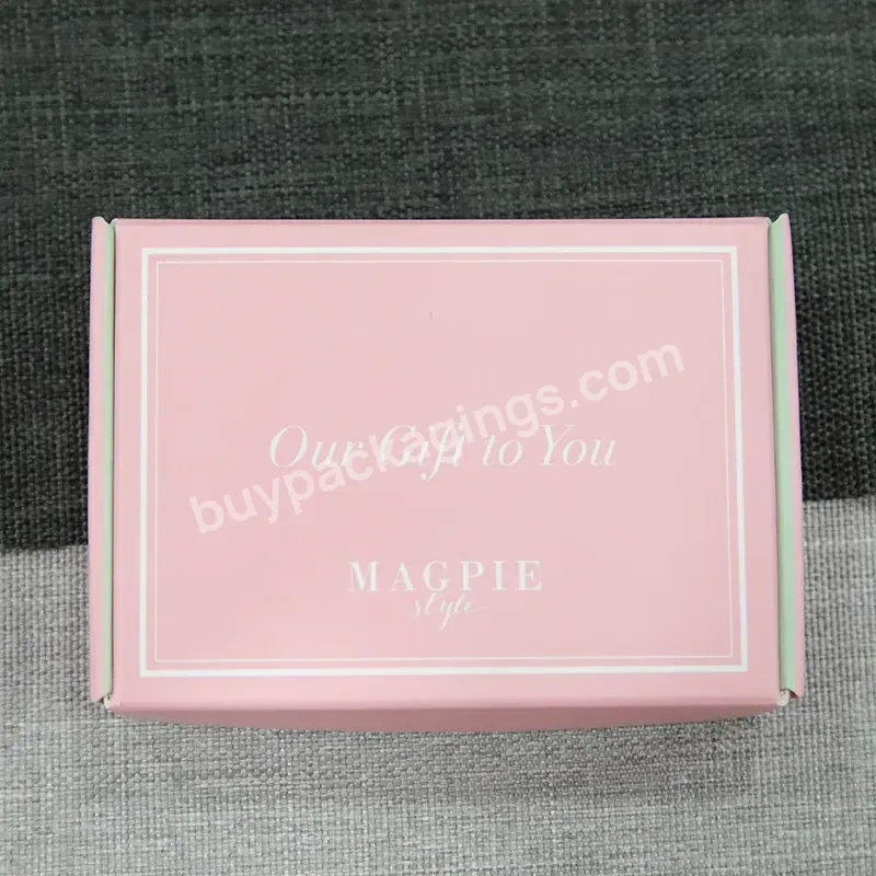 Hot Sale Custom Logo Pink Color Cosmetic Corrugated Packaging Mail Shipping Box