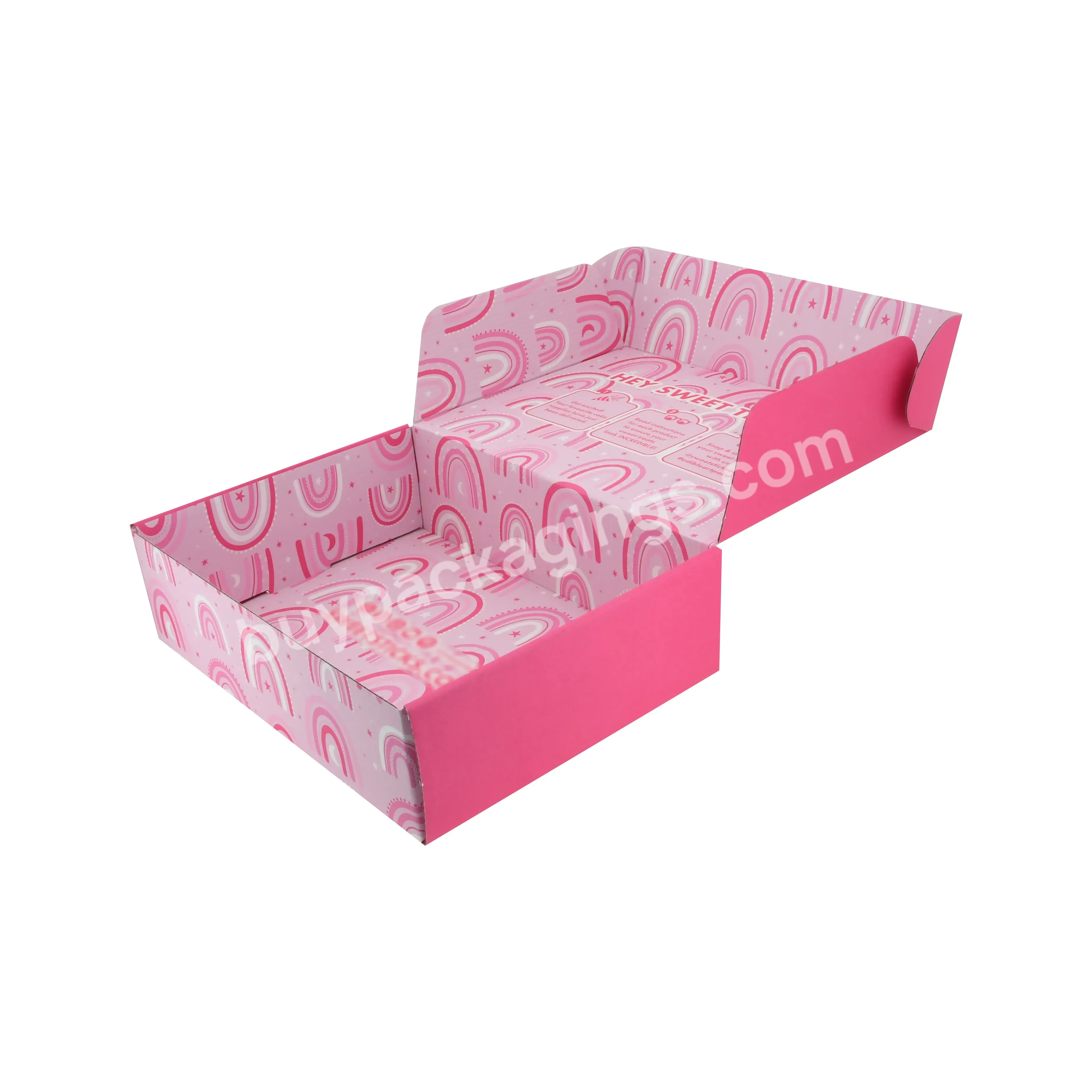 Hot Sale Custom Logo Pink Corrugated Mailer Cardboard Paper Packaging Mailing Postal Shipping Box